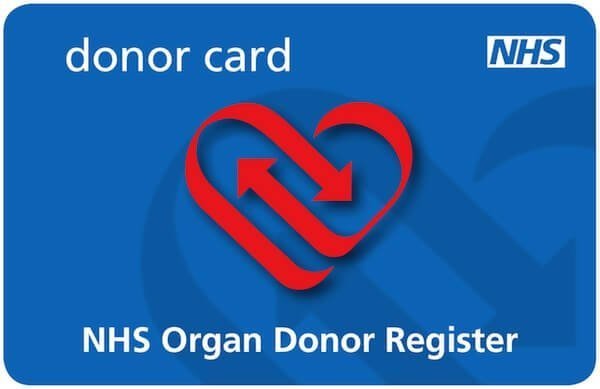 Carte de donneurs d'organe au Royaume-Uni